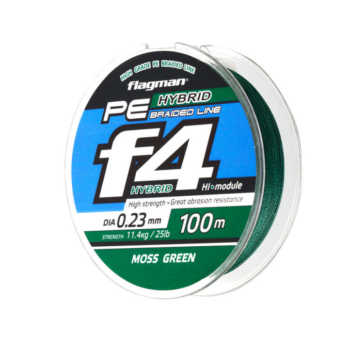 Шнур Flagman PE Hybrid F4 0.10мм 100мм 4.6kg Moss green