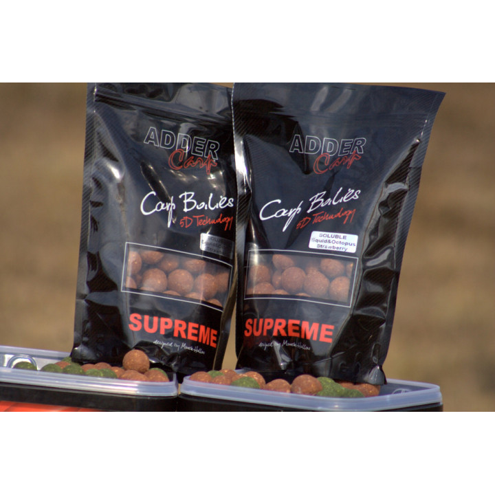 Бойли Adder Carp Boilies Supreme Soluble Squide&Octopus-Strawberry 24mm