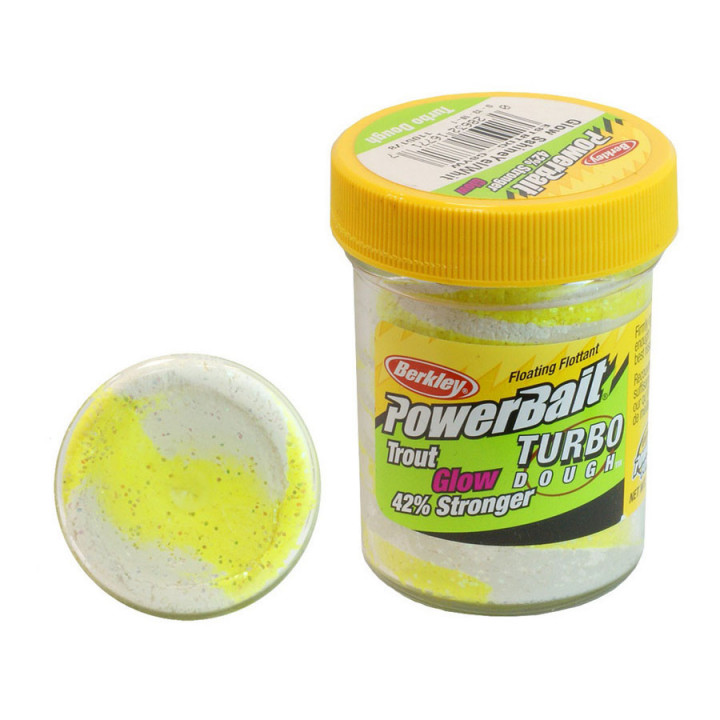 Паста форель Berkley Turbo Dough Glow 50g Yellow/White