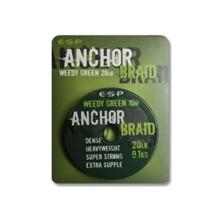 Поводковый материал ESP Anchor Braid 10m 9.1kg Weed Green