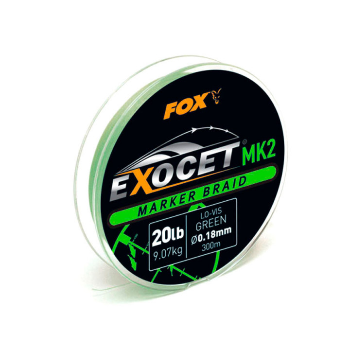 Шнур FOX Exocet MK2 Marker Braid 0.18mm 9.07kg Green