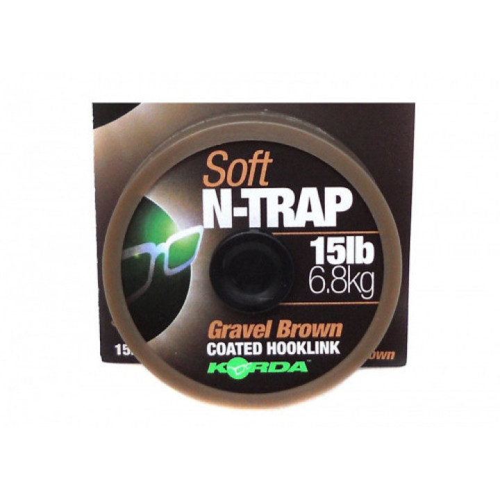 Поводковый материал KORDA N-TRAP SOFT 20m 15lb Gravel Brown