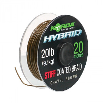 Плетений лідер Korda Hybrid Stiff 20m 20lb Gravel Brown