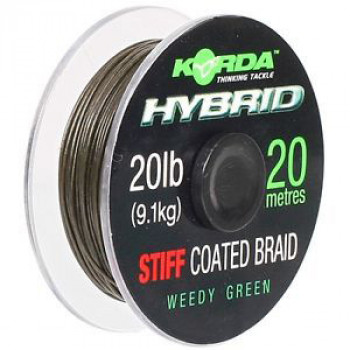 Плетеный лидер Korda Hybrid Stiff 20m 20lb Weedy Green