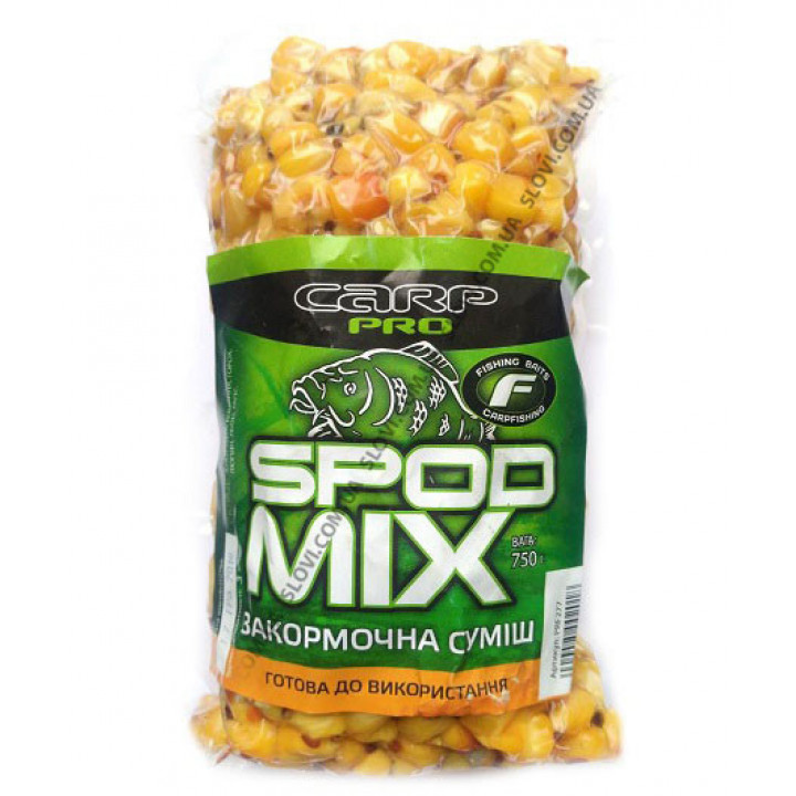 Спод микс Carp Pro Варенная смесь кукурузы, конопли, гороха, пшеницы, 750g