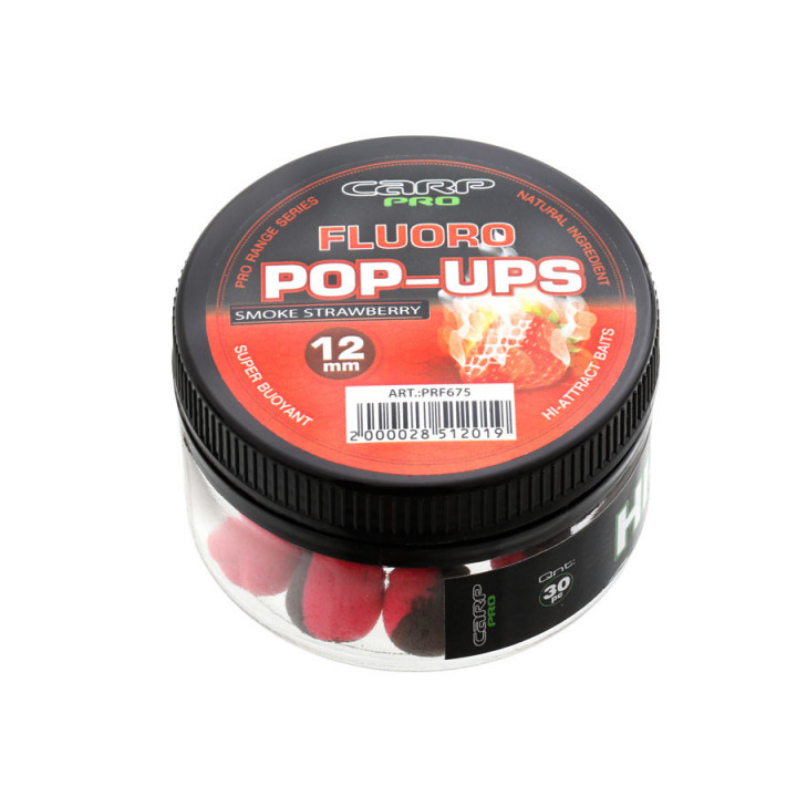 Бойли Carp Pro Two tone Fluro Pop-ups Smoked Strawberry 12mm