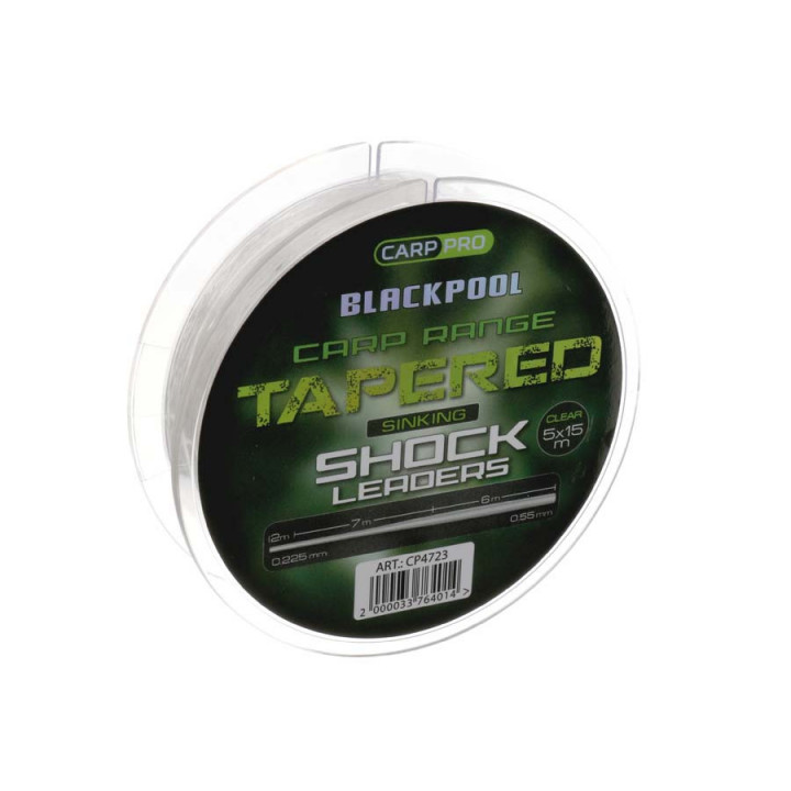 Шок-лидер Carp Pro Blackpool Sink Tapered Mono 5х15mm 0.225-0.55mm