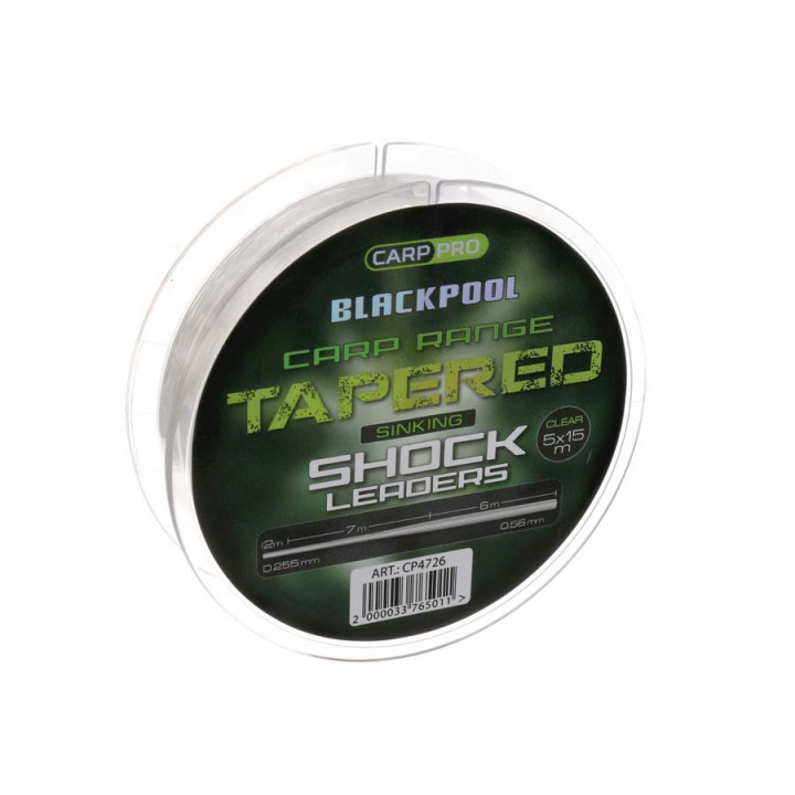 Шок-лидер Carp Pro Blackpool Sink Tapered Mono 5х15mm 0.255-0.56mm