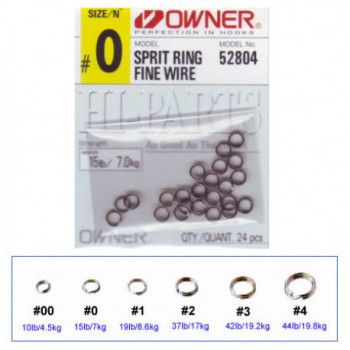 Кольца заводные OWNER Split Ring Fine Wire №0