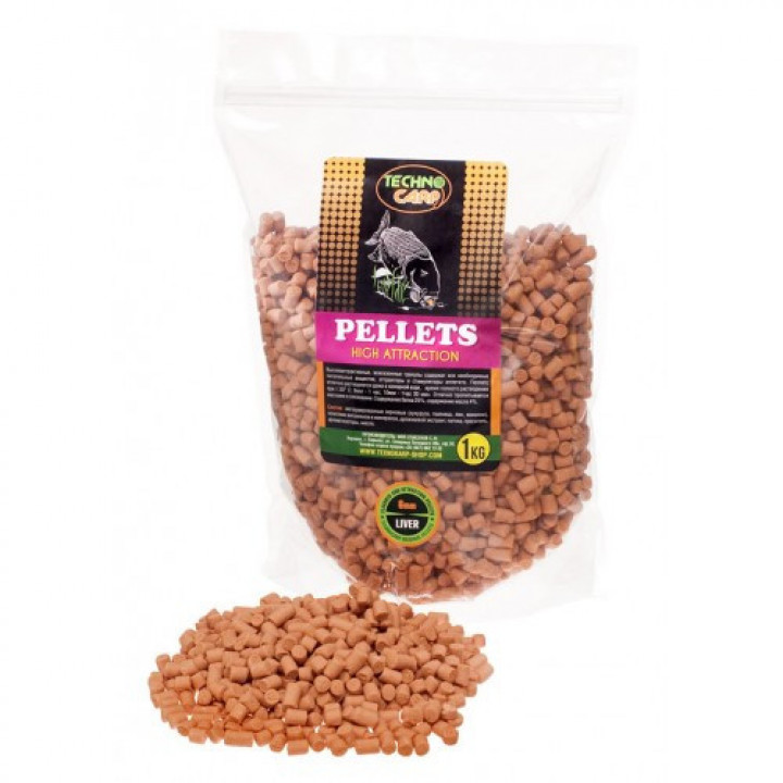 Пеллетc Технокарп Flavored Carp Pellets 1kg 6mm Liver