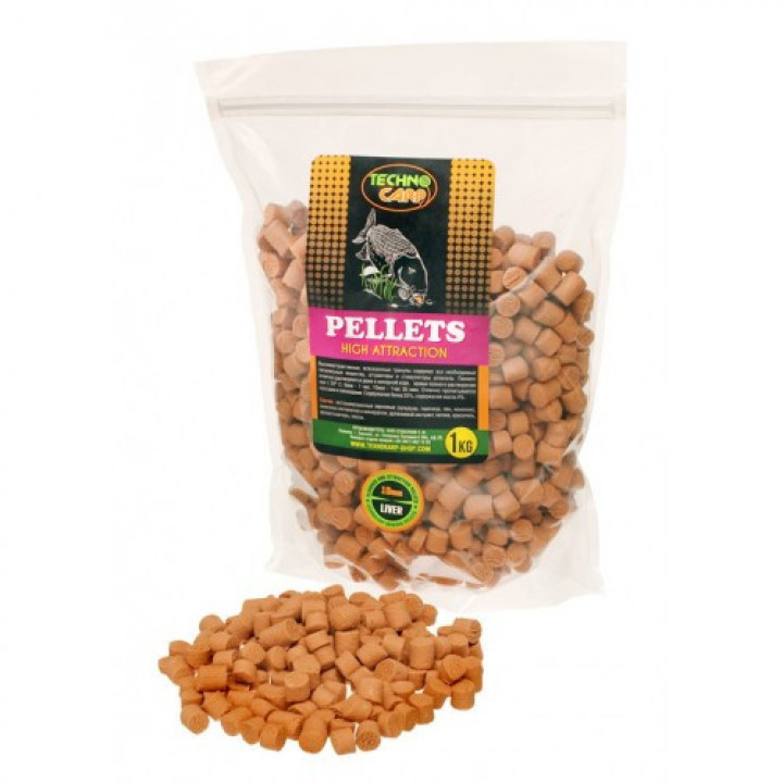 Пеллетc Технокарп Flavored Carp Pellets 1kg 10mm Liver