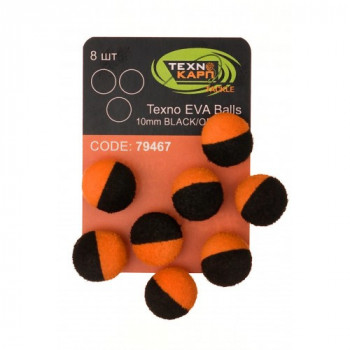 Бойли Технокарп Texno Eva Balls 8шт. 10mm Чорний/Помаранчевий