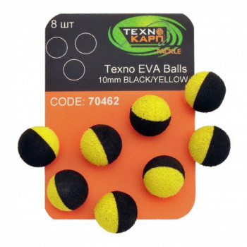 Бойли Технокарп Texno Eva Balls 8шт. 10mm Чорний/Жовтий