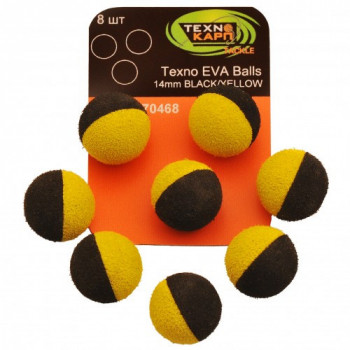 Бойли Технокарп Texno Eva Balls 8шт. 14mm Чорний/Жовтий