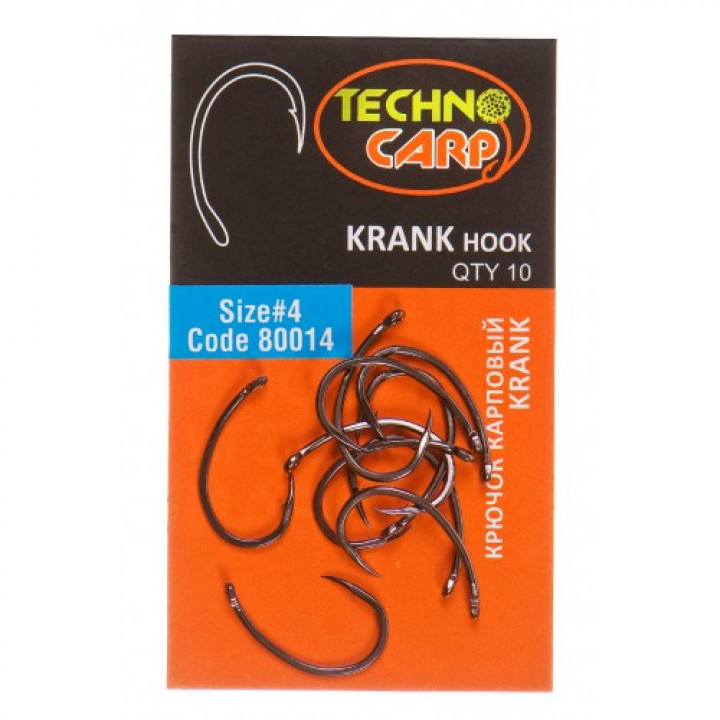 Крючок карповый Технокарп Krank hook 10шт. №4