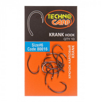 Крючок карповый Технокарп Krank hook 10шт. №6