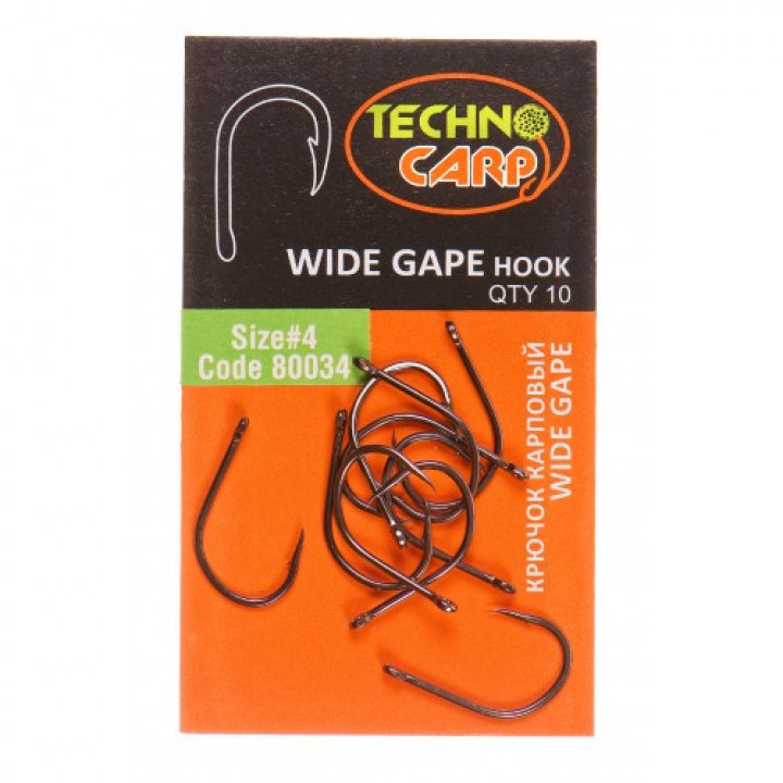 Крючок карповый Технокарп Wide Gape hook 10шт. №4