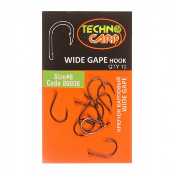 Крючок карповый Технокарп Wide Gape hook 10шт. №6