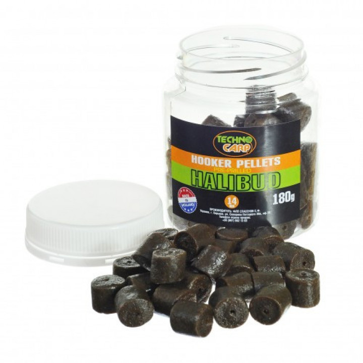 Пеллетс насадочный Технокарп Hooker Pellets 180g 14mm Halibud