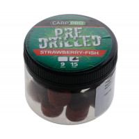 Насадочный пеллетс Carp Pro Red Pre-Drilled Halibut Strawberry Halibut+Strawberry 15mm