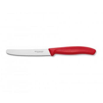Кухонный нож Victorinox Swiss Classic с серрейторным лезвием 11см красный