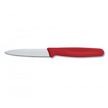 Кухонный нож Victorinox Paring с серрейторным лезвием 8cm красный