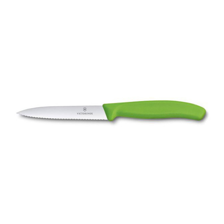 Кухонный нож Victorinox Swiss Classic с серрейторным лезвием 10cm зеленый