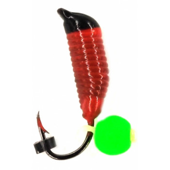 Блешня Санхар Ручник №2 0.33g червоний з підвісом куля Fluo зелений