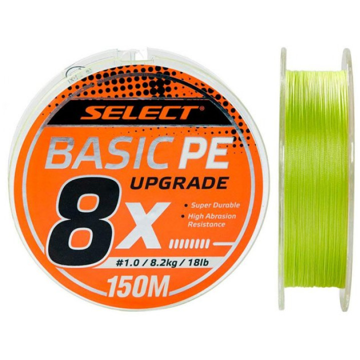 Шнур Select Basic PE 8x 150m (салат.) #1.5/0.18mm 22LB/10kg
