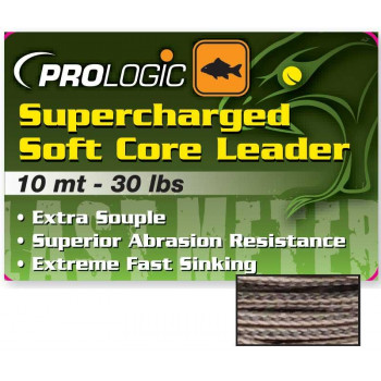 Лидкор Prologic Supercharged Soft Core Leader 10m 40lbs Camo Silt