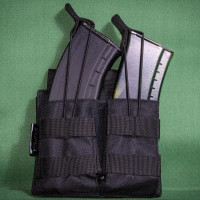 Подсумок двойной под рожки Kirasa черный(Арт.KI221)