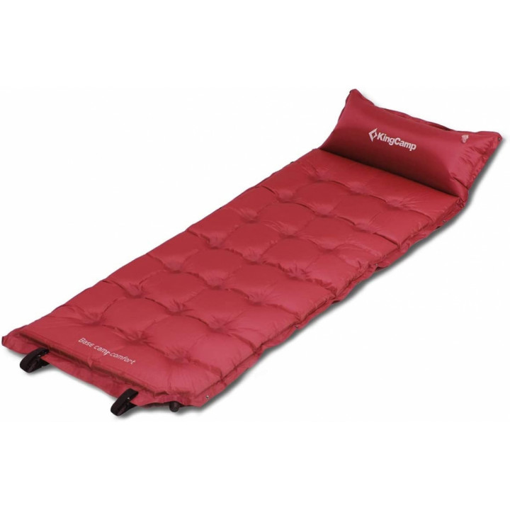 Самонадувающийся коврик KingCamp Base Camp Comfort wine red