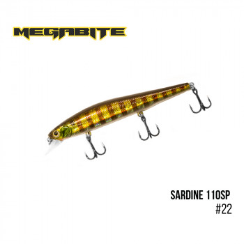 Воблер Megabite Sardine 110mm 13.7g до 1.2m 22