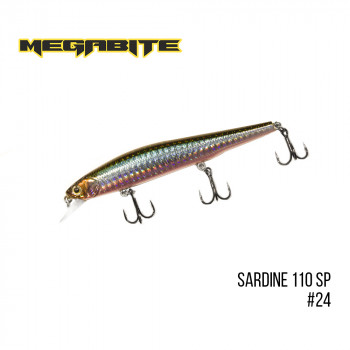Воблер Megabite Sardine 110mm 13.7g до 1.2m 24