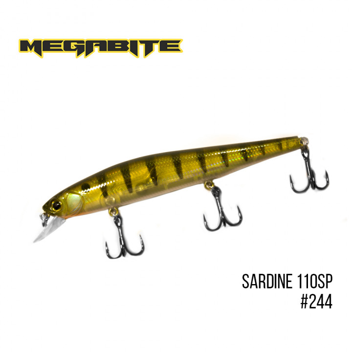Воблер Megabite Sardine 110mm 13.7g до 1.2m 244