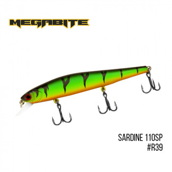 Воблер Megabite Sardine 110мм 13.7g до 1.2м R39