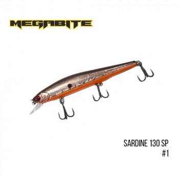 Воблер Megabite Sardine 130mm 19.7g до 1.8m 1