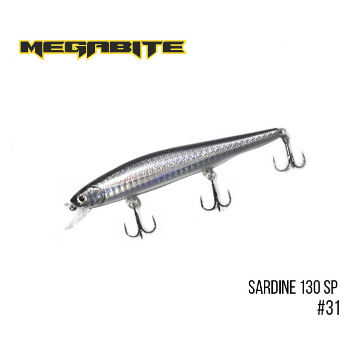 Воблер Megabite Sardine 130mm 19.7g до 1.8m 31