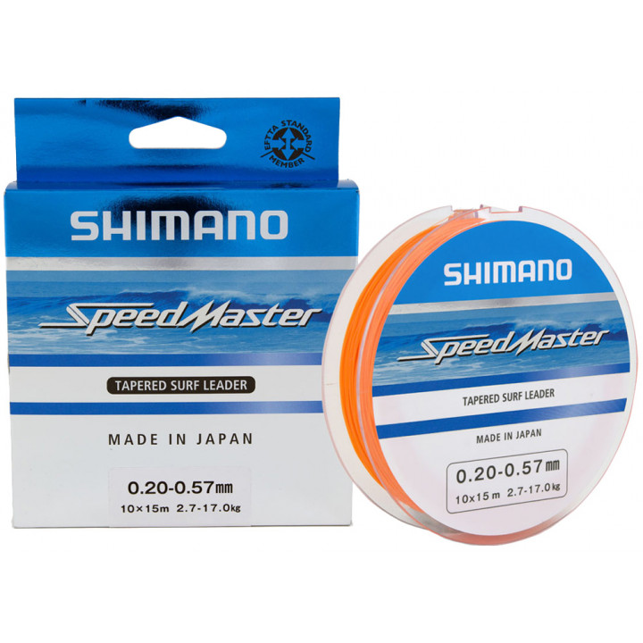 Шоклідер Shimano Speedmaster Tapered Surf Leader 10X15m 0.26-0.57mm 4.6-17.0kg