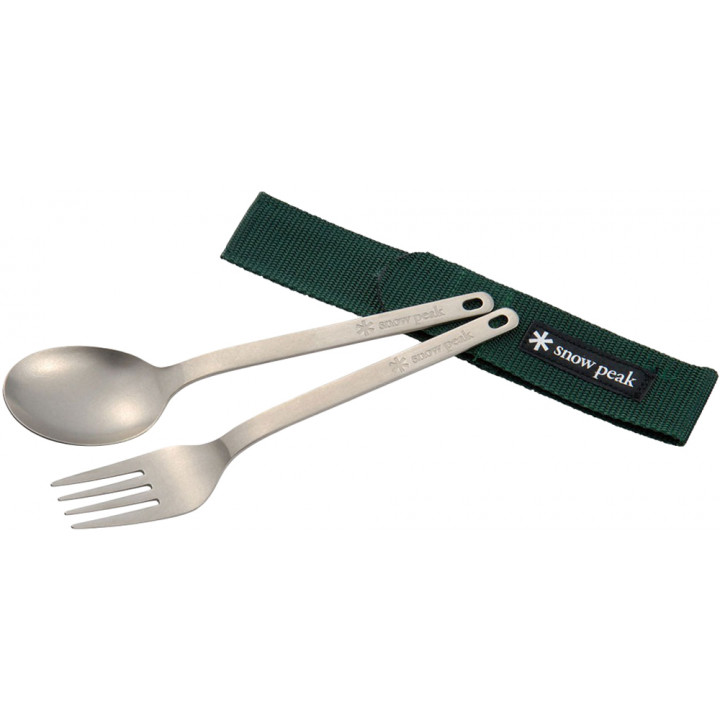 Набор стол. приборов Snow Peak SCT-002 Titanium Fork & Spoon Set ложка и вилка