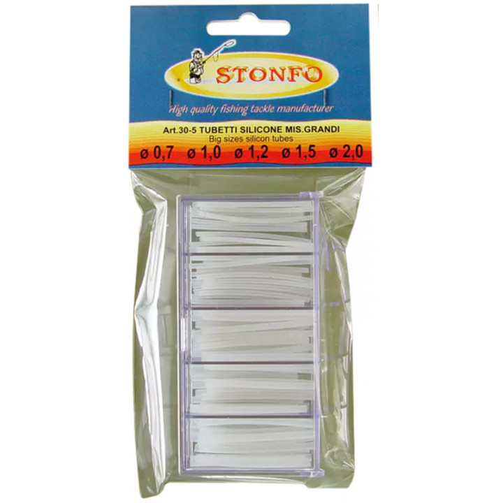 Кембрик силиконовый Stonfo 30-5 Box Clear Silicone Tube Big диам. 0.7-1.0-1.2-1.5-2.0мм