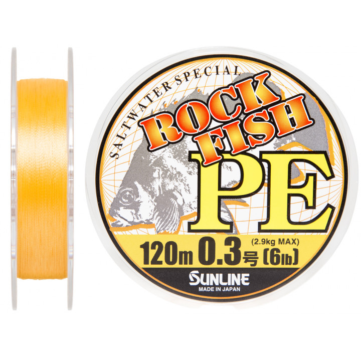 Шнур Sunline ROCK FISH PE 120м #0.3/0.09мм 6LB/2.9кг