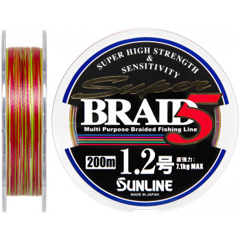 Шнур Sunline Super Braid 5 200м #1.2/0.185mm 7.1kg