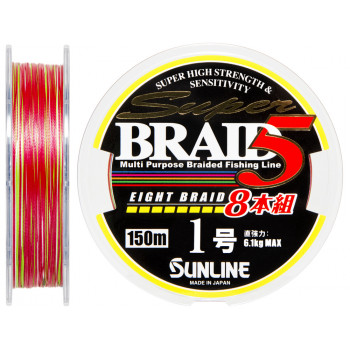 Шнур Sunline Super Braid 5 (8 Braid) 150м #1.0/0.165mm 6.1kg