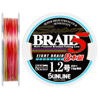 Шнур Sunline Super Braid 5 (8 Braid) 200м #1.2/0.185mm 7.1kg