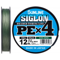Шнур Sunline Siglon PE х4 150m (темн-зел.) #0.8/0.153mm 12lb/6.0kg