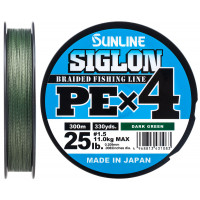 Шнур Sunline Siglon PE х4 300m (темн-зел.) #1.5/0.209mm 25lb/11.0kg