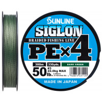 Шнур Sunline Siglon PE х4 300m (темн-зел.) #3.0/0.296mm 50lb/22.0kg