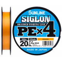Шнур Sunline Siglon PE х4 300m (оранж.) #3.0/0.296mm 50lb/22.0kg