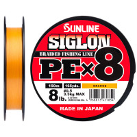 Шнур Sunline Siglon PE х8 150m (оранж.) #0.5/0.121mm 8lb/3.3kg